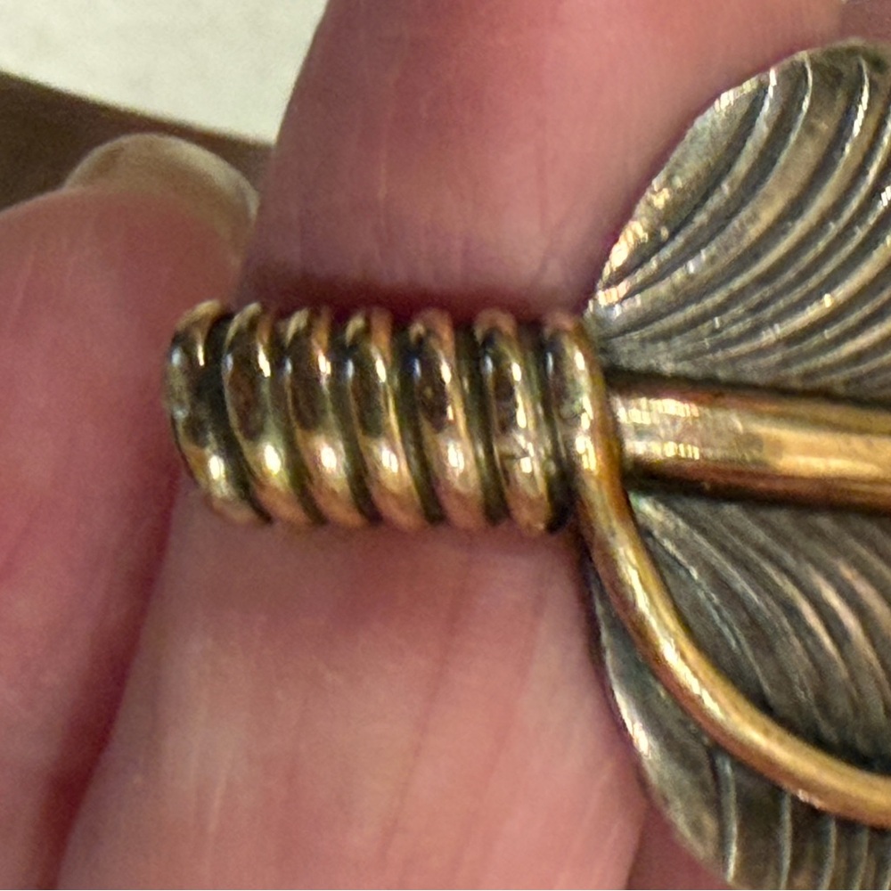 C Charley Silver and Gold filled Feather Cuff Bracelet - Picture 8 of 10